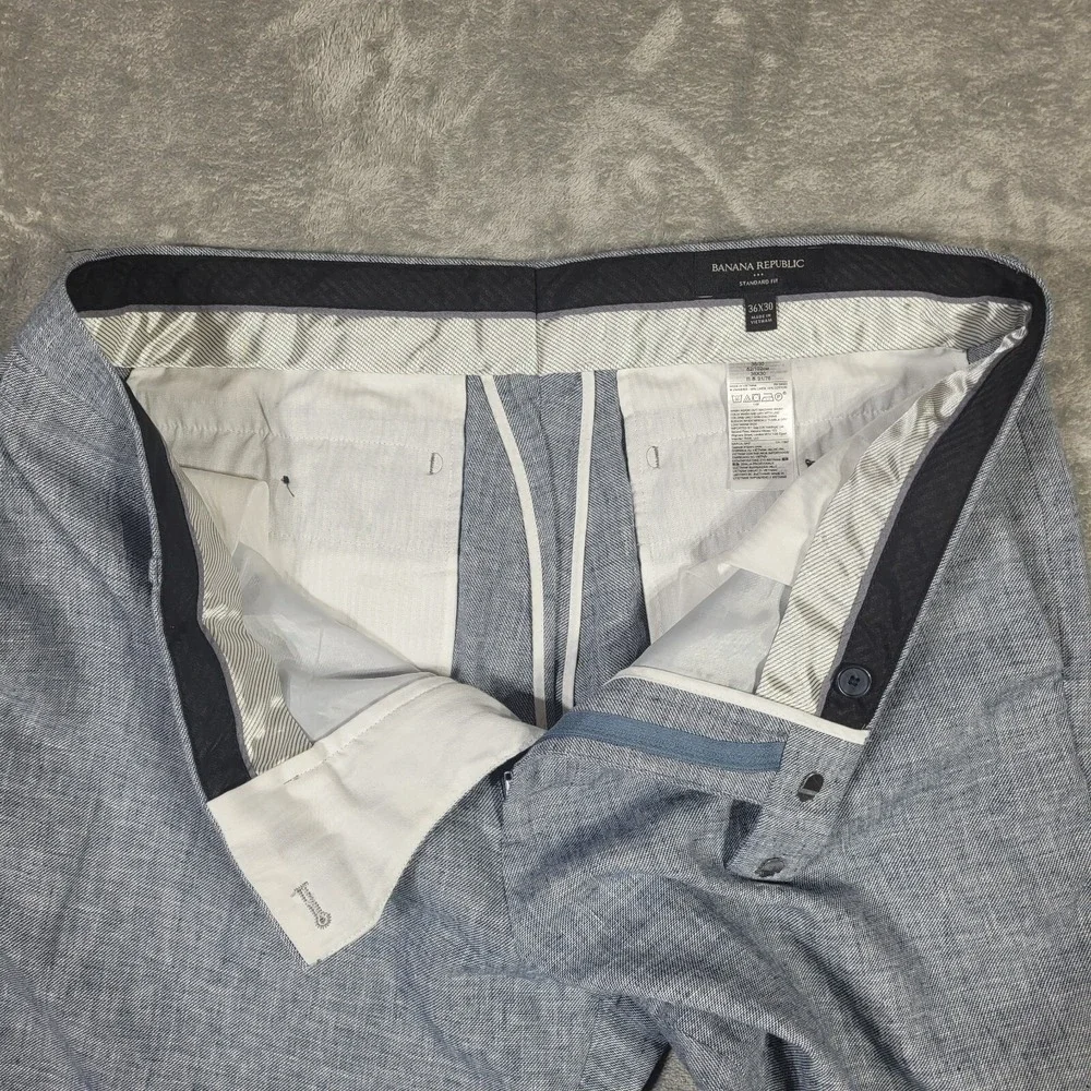 Banana Republic Linen Blend Pants Mens 36x30 (Fits 36x28) Standard Fit Taper